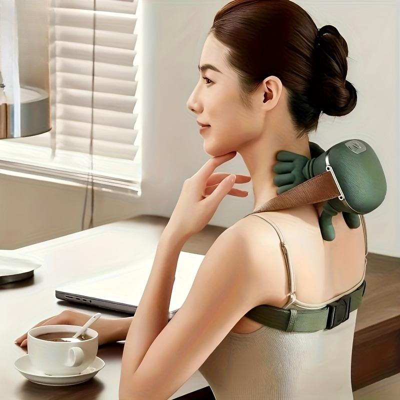 Neck and Shoulder Massager with Electric Massage Function - Wireless Portable USB Powered Deep Tissue Massage Pad, Suitable for Neck, Shoulder, Back, Arm - Ideal Gift for Office, Home, Travel, Electric Massager,