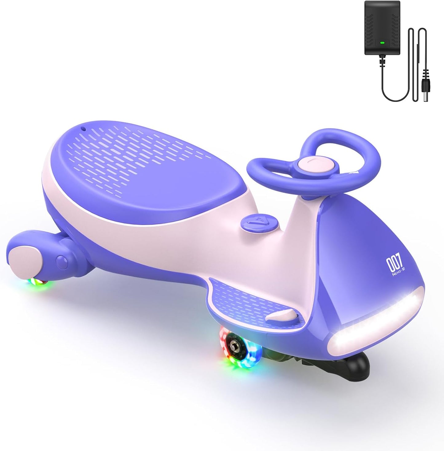 FanttikRide N7 Pro voiture électrique 12 V, avec pédale, batterie, CyberWiggle, voiture balancante 2 en 1, 2 vitesses, anti renversement, roues clignotantes, Bluetooth, à partir de 3 ans, 150 livres