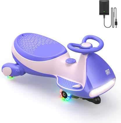 FanttikRide N7 Pro voiture électrique 12 V, avec pédale, batterie, CyberWiggle, voiture balancante 2 en 1, 2 vitesses, anti renversement, roues clignotantes, Bluetooth, à partir de 3 ans, 150 livres