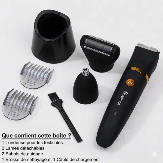 Tondeuse Corps Électrique 3 en 1, Tondeuse Aine Sans Fil pour Homme, Rasoir Électrique Étanche, Outil d'Épilation pour Homme, Idéal pour l'Usage Quotidien des Hommes