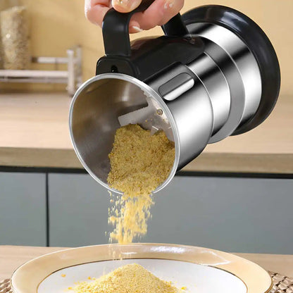 TechChic Grand Moulin électrique en acier inoxydable 220 V broyeur à grains domestique 4 lames améliorées démarrage facile poudre fine 4 litres